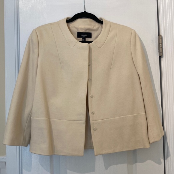 MANGO Suit Jacket Cream USM - Picture 1 of 4